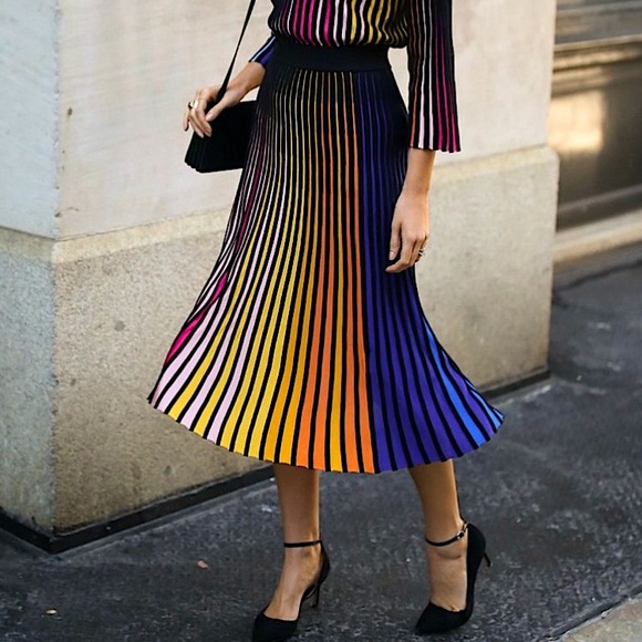 NWT 🆕✨KENZO (Paris) Midi Flare Rib Knit Skirt, NEW✨ - Picture 1 of 17